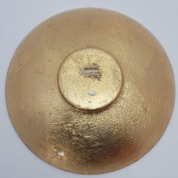 Glass Gold Leaf Bowl Crinkle Foil Decorative Fall Leaves Plate Fall Season - Picture 6 of 12